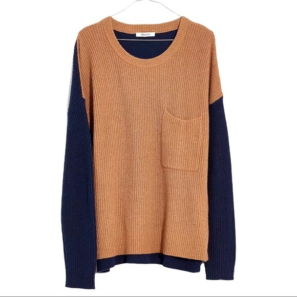 MADEWELL Thompson Pocket Pullover Sweater in Colorblock - XXS - Picture 4 of 4